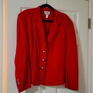 Talbots Red Ponte Blazer 22W petite